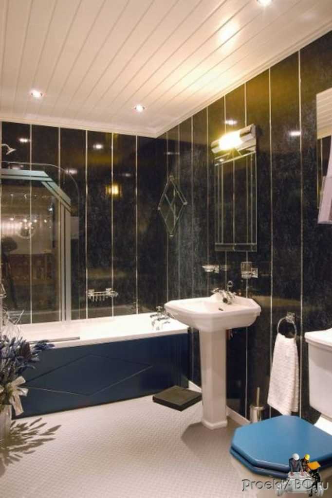 Отделка ванной комнаты пластиковыми панелями: +50 фото дизайна