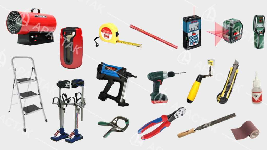 Инструменты для натяжных потолков: оборудование - газовая пушка, лопатка и твч станок для монтажа своими руками
