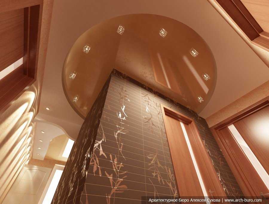 Натяжной потолок с точечными светильниками — 50 лучших фото примеров в прихожей