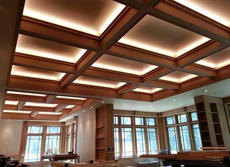 Кессонный потолок: красивые варианты отделки интерьера