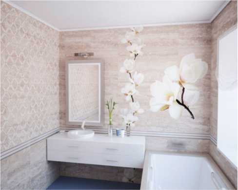 Дизайн ванных комнат отделанных пластиковыми панелями
