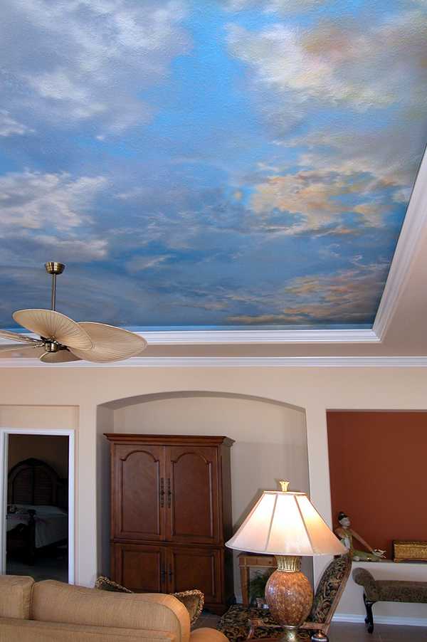 Потолок в виде голубого неба с облаками: 30+ фото и советы дизайнера