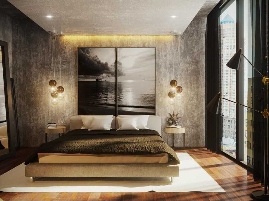 Декоративная штукатурка в интерьере спальни, гостиной: цвета, дизайн
 - 32 фото
