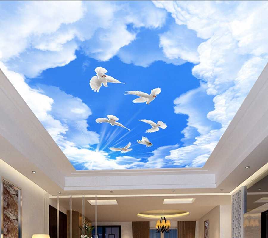 5 способов как сделать потолок в виде неба с облаками