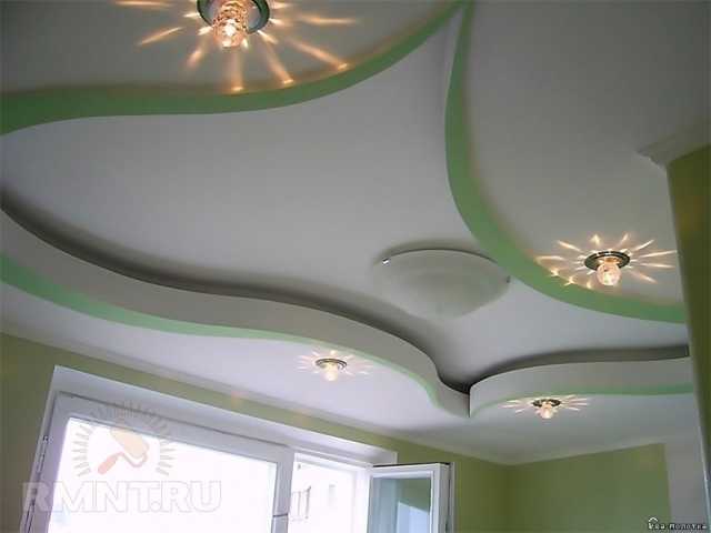 Потолок из гипсокартона в спальне: 30 фото дизайна потолков с подсветкой